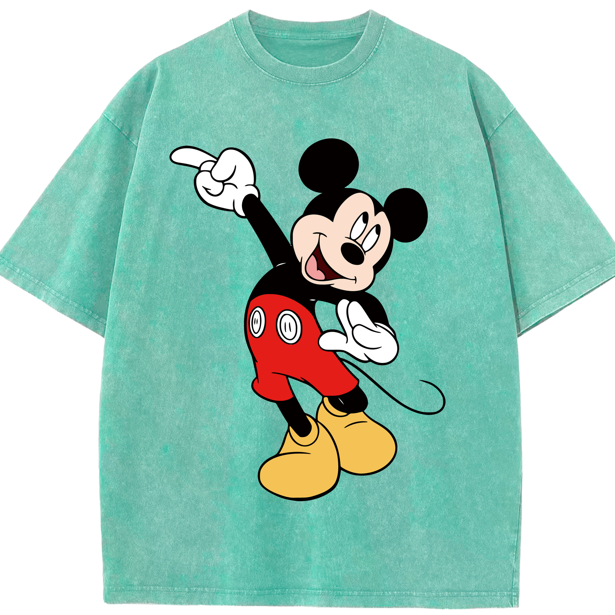 （画像用） ミッキーマウス Mickey Mouse 綿100% ヴィンテージ風 半袖Tシャツ（フロントプリント）
